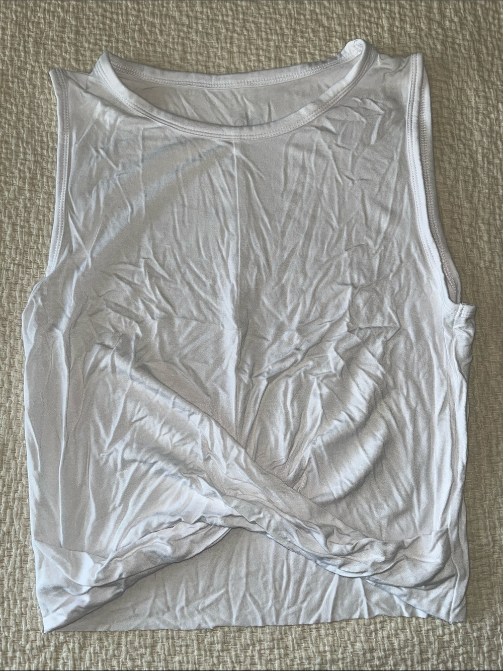 ALO Yoga White Twist-Front Tank